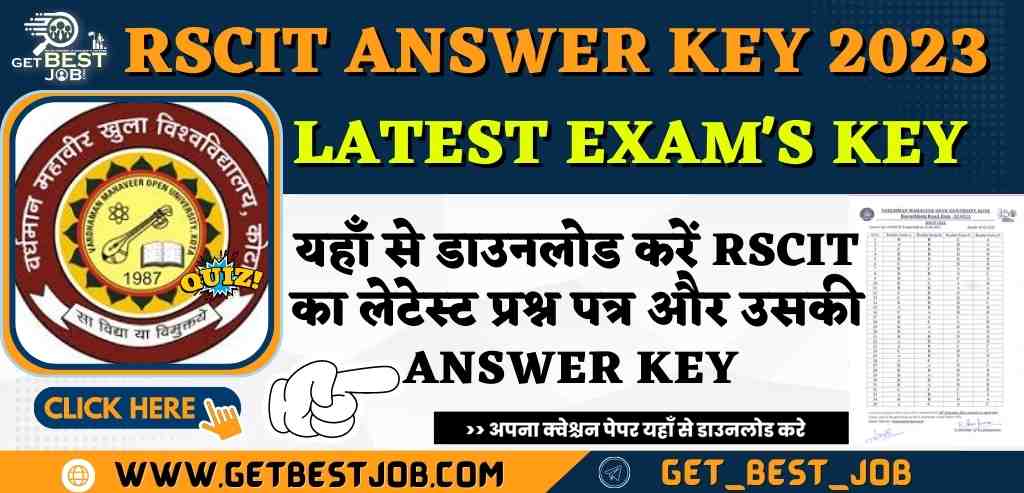 RSCIT Answer Key 2023 How To Download RSCIT Answer Key 2023 RSCIT Question Paper Solution RSCIT Question Paper 2023 Download Set Wise