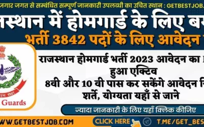 Rajasthan Home Guard Recruitment 2023: Apply for 3842 Post Notification, Apply Online Link