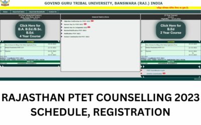 Rajasthan PTET 2 Year B.ED Counselling 2023