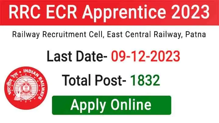 Latest Railway ECR Apprentice Online Form 2023, RRC ECR Apprentice Online 2023,