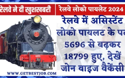 RRB ALP Bharti 2024: खुशखबरी! रेलवे में असिस्टेंट लोको पायलट के पद 5696 से बढ़कर सीधे 18799 हुए, देखें जोन वाइज वैकेंसी